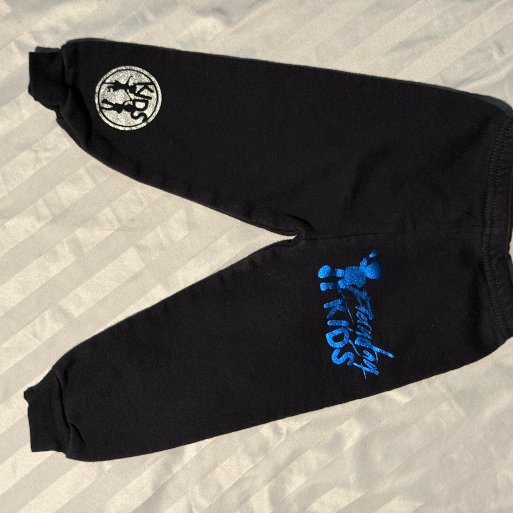 Black Joggers with Blue Accents